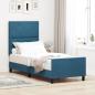 Preview: ARDEBO.de - Boxspringbett mit Kopfteil Dunkelblau 80 x 200 cm Samt