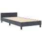 Preview: Boxspringbett mit Kopfteil Dunkelgrau 90 x 190 cm Samt