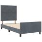 Preview: Boxspringbett mit Kopfteil Dunkelgrau 90 x 190 cm Samt