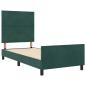 Preview: Boxspringbett mit Kopfteil Dunkelgrün 90 x 200 cm Samt