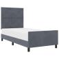 Preview: Boxspringbett mit Kopfteil Dunkelgrau 100 x 200 cm Samt