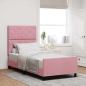 Preview: ARDEBO.de - Boxspringbett mit Kopfteil Rosa 100 x 200 cm Samt