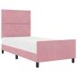 Preview: Boxspringbett mit Kopfteil Rosa 100 x 200 cm Samt