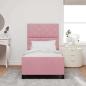 Preview: Boxspringbett mit Kopfteil Rosa 100 x 200 cm Samt