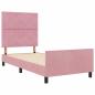 Preview: Boxspringbett mit Kopfteil Rosa 100 x 200 cm Samt