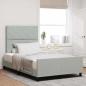 Preview: ARDEBO.de - Boxspringbett mit Kopfteil Hellgrau 120 x 190 cm Samt