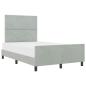 Preview: Boxspringbett mit Kopfteil Hellgrau 120 x 190 cm Samt