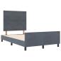 Preview: Boxspringbett mit Kopfteil Dunkelgrau 120 x 190 cm Samt