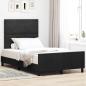 Preview: ARDEBO.de - Boxspringbett mit Kopfteil Schwarz 120 x 190 cm Samt