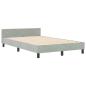 Preview: Boxspringbett mit Kopfteil Hellgrau 120 x 200 cm Samt