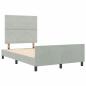 Preview: Boxspringbett mit Kopfteil Hellgrau 120 x 200 cm Samt