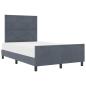 Preview: Boxspringbett mit Kopfteil Dunkelgrau 120 x 200 cm Samt