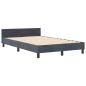 Preview: Boxspringbett mit Kopfteil Dunkelgrau 120 x 200 cm Samt