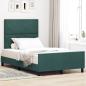 Preview: ARDEBO.de - Boxspringbett mit Kopfteil Dunkelgrün 120 x 200 cm Samt