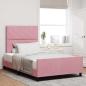 Preview: ARDEBO.de - Boxspringbett mit Kopfteil Rosa 120 x 200 cm Samt