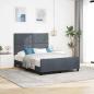 Preview: ARDEBO.de - Boxspringbett mit Kopfteil Dunkelgrau 140 x 190 cm Samt