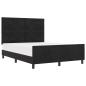 Preview: Boxspringbett mit Kopfteil Schwarz 140 x 200 cm Samt