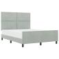 Preview: Boxspringbett mit Kopfteil Hellgrau 160 x 200 cm Samt