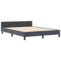 Preview: Boxspringbett mit Kopfteil Dunkelgrau 160 x 200 cm Samt