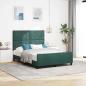 Preview: ARDEBO.de - Boxspringbett mit Kopfteil Dunkelgrün 160 x 200 cm Samt