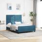 Preview: ARDEBO.de - Boxspringbett mit Kopfteil Dunkelblau 160 x 200 cm Samt