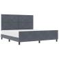 Preview: Boxspringbett mit Kopfteil Dunkelgrau 180 x 200 cm Samt