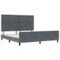 Preview: Boxspringbett mit Kopfteil Dunkelgrau 180 x 200 cm Samt