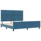 Preview: Boxspringbett mit Kopfteil Dunkelblau 180 x 200 cm Samt