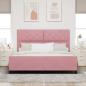 Preview: Boxspringbett mit Kopfteil Rosa 180 x 200 cm Samt