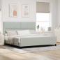 Preview: ARDEBO.de - Boxspringbett mit Kopfteil Hellgrau 200 x 200 cm Samt