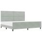 Preview: Boxspringbett mit Kopfteil Hellgrau 200 x 200 cm Samt