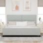 Preview: Boxspringbett mit Kopfteil Hellgrau 200 x 200 cm Samt