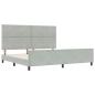 Preview: Boxspringbett mit Kopfteil Hellgrau 200 x 200 cm Samt