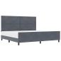 Preview: Boxspringbett mit Kopfteil Dunkelgrau 200 x 200 cm Samt