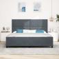 Preview: Boxspringbett mit Kopfteil Dunkelgrau 200 x 200 cm Samt