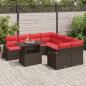 Preview: Gartensofa-set 9 stk. Braun und Rot Poly-Rattan