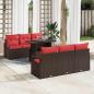 Preview: ARDEBO.de - Gartensofa-set 7 stk. Braun Poly Rattan