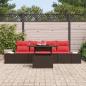 Preview: Garten-Sofa-Set 5 stk. 4-Sitzanzahl Braun und Rot