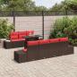 Preview: Garten-Sofa-Set 8 stk. 7-Sitzanzahl Braun und Rot