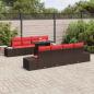 Preview: Gartensofa-set 7 stk. 6-Sitzanzahl Braun und Rot Poly-Rattan