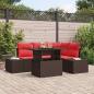 Preview: ARDEBO.de - Gartensofa-set 5 stk. Braun Poly-Rattan