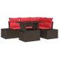 Preview: Gartensofa-set 5 stk. Braun Poly-Rattan