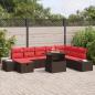 Preview: ARDEBO.de - Gartensofa-set 9 stk. Braun Poly-Rattan