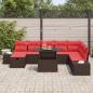 Preview: Gartensofa-set 9 stk. Braun Poly-Rattan