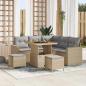 Preview: ARDEBO.de - Gartensofa-set 9 Stk. 6-Sitzanzahl Beige und Hellgrau