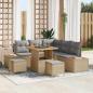 Preview: ARDEBO.de - Gartensofa-set 8 stk. 7-Sitzanzahl Beige Poly Rattan