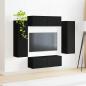 Preview: TV-Wandregal-Set 4 stk. Schwarz Holzwerkstoff