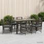 Preview: ARDEBO.de - Outdoor-Essgruppe 7 stk. Schwarz Poly-Rattan