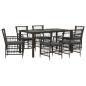 Preview: Outdoor-Essgruppe 7 stk. Schwarz Poly-Rattan