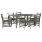 Preview: Outdoor-Essgruppe 7 stk. Grau Poly-Rattan